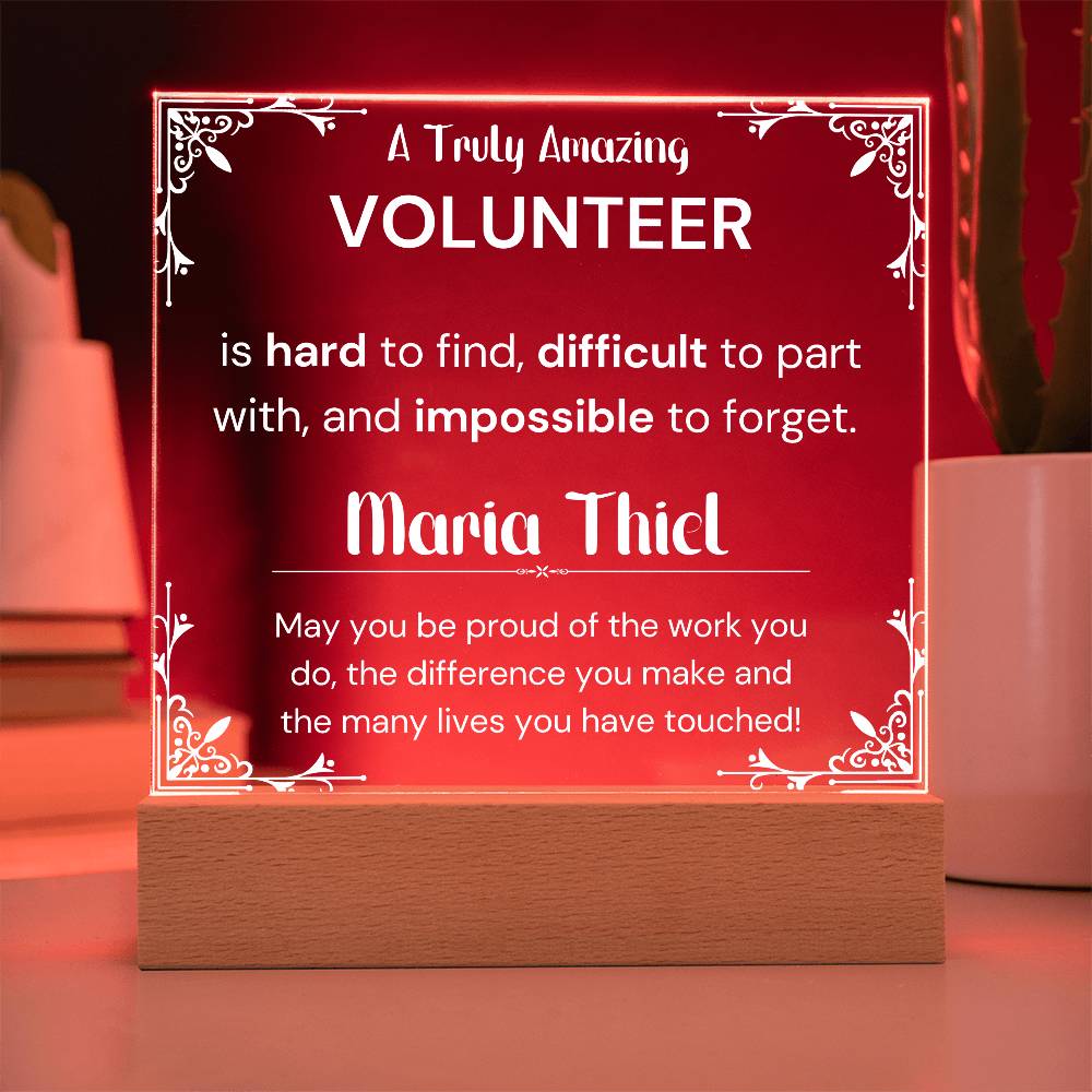 Gift For Volunteer Personalized Acrylic Plaque 1