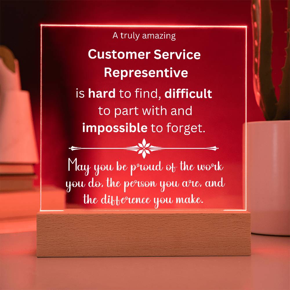 Customer Service Representative Gift - Acrylic Square Plaque
