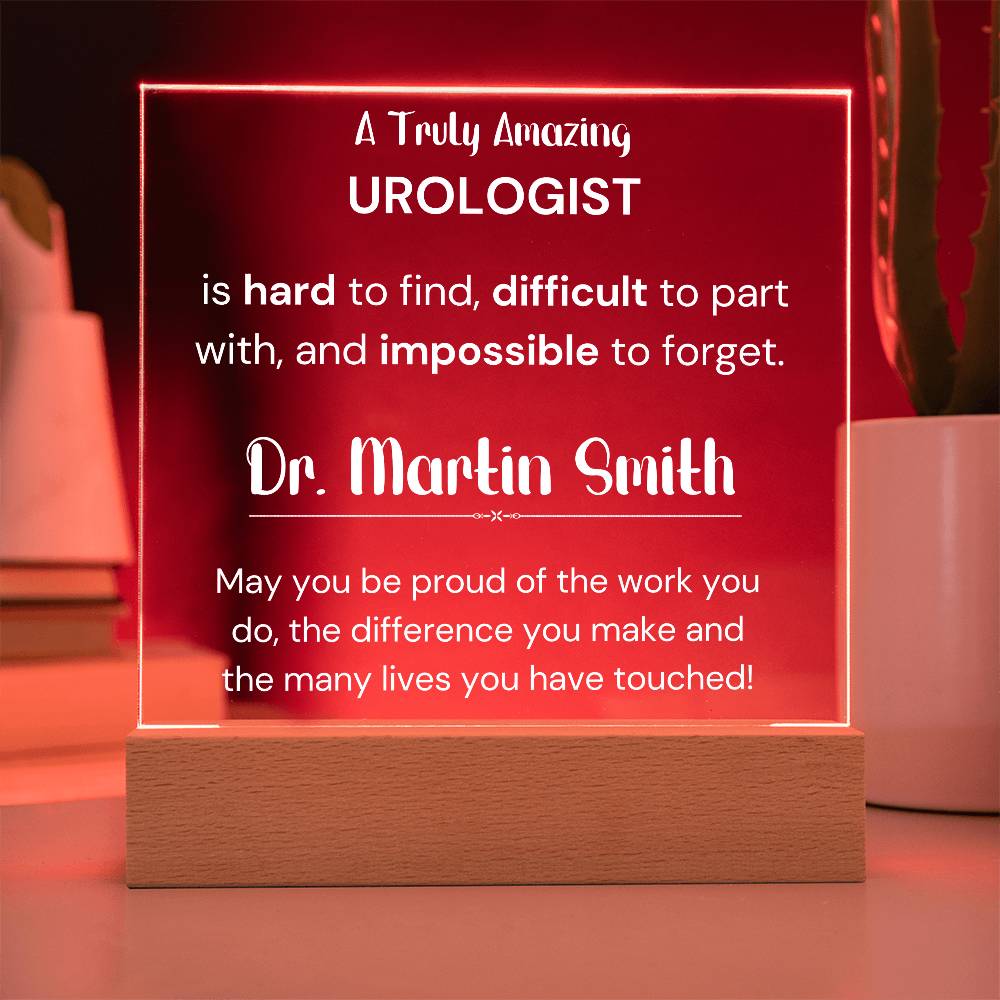 Gift For Urologist Personalized Acrylic Plaque