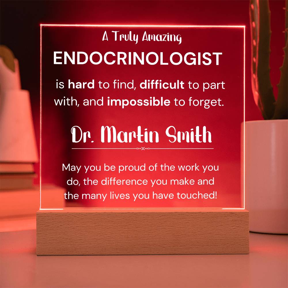 Gift For Endocrinologist Personalized Acrylic Plaque