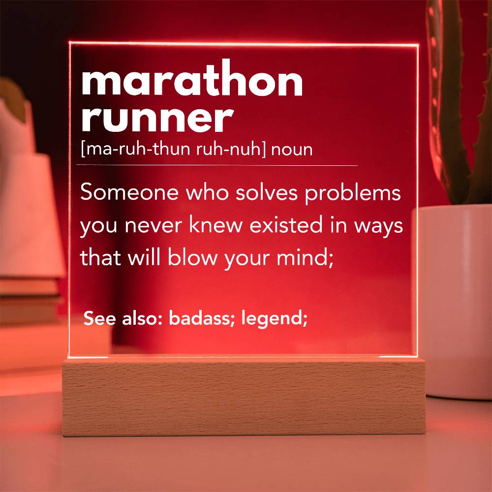 Marathon Runner Personalized Gift Acrylic Plaque 1