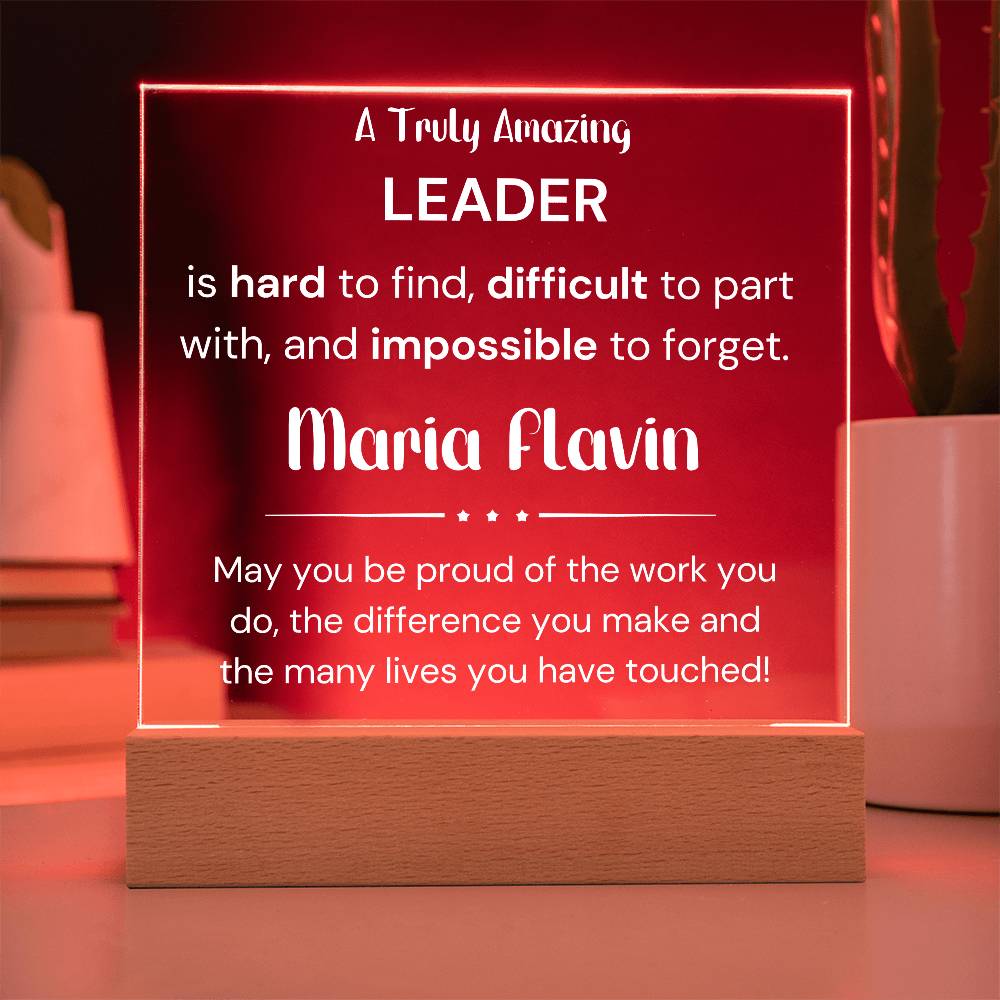A Truly Amazing  Leader - Acrylic Plaque Personalized With Custom Name
