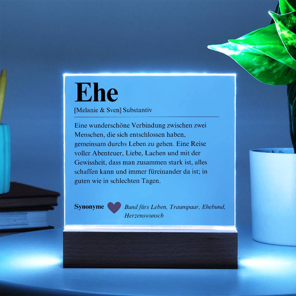Definition Ehe Poster Acryl Platte 1