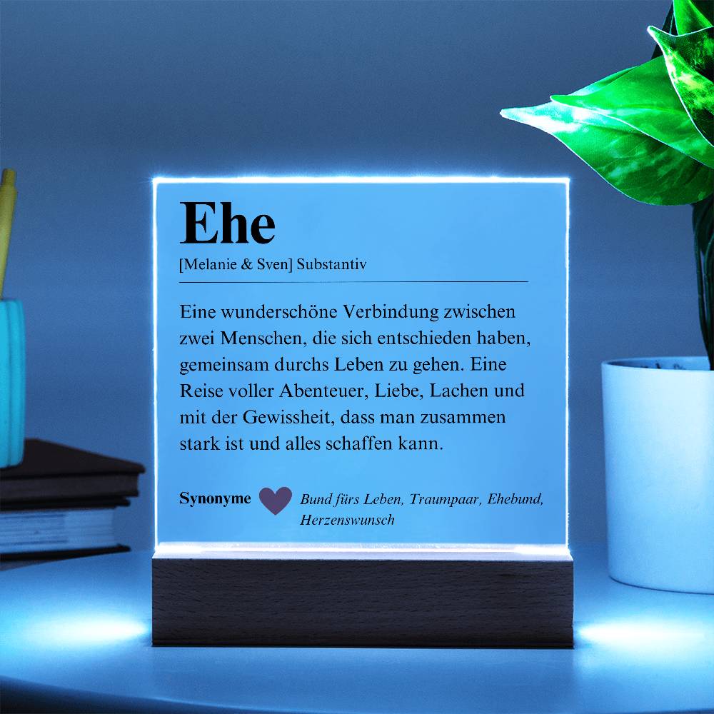 Definition Ehe Poster Acryl Platte 2