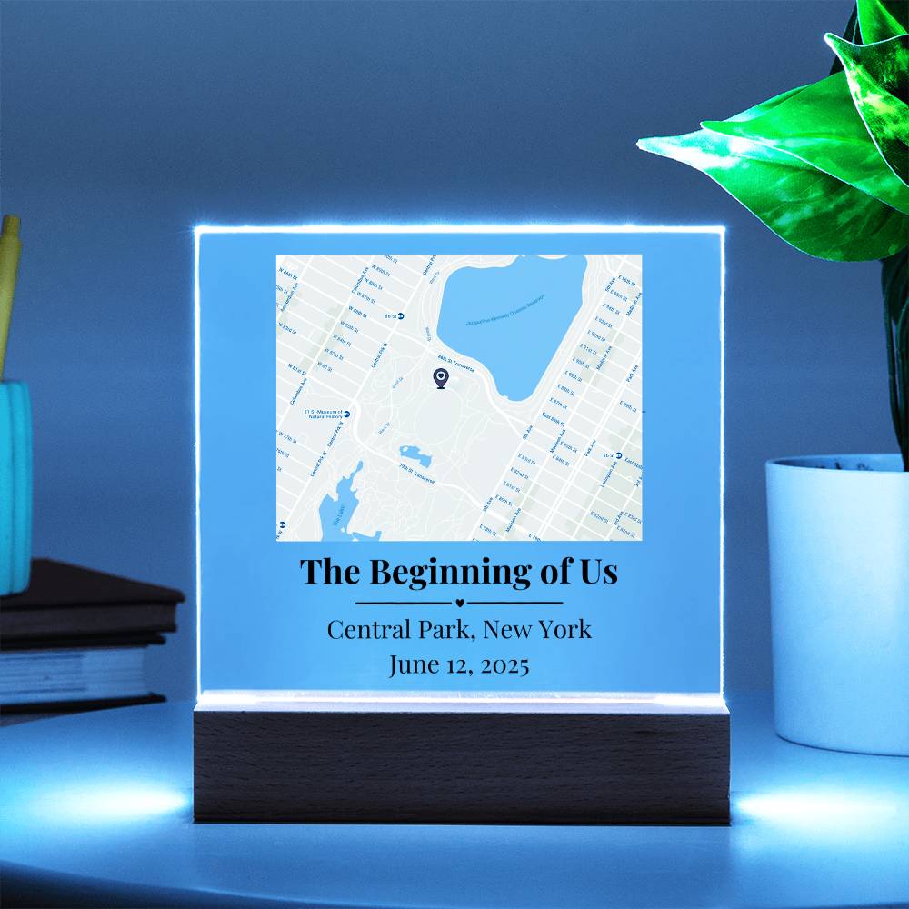 Personalized Where We Met Map Acrylic Plaque Central Park NY 2