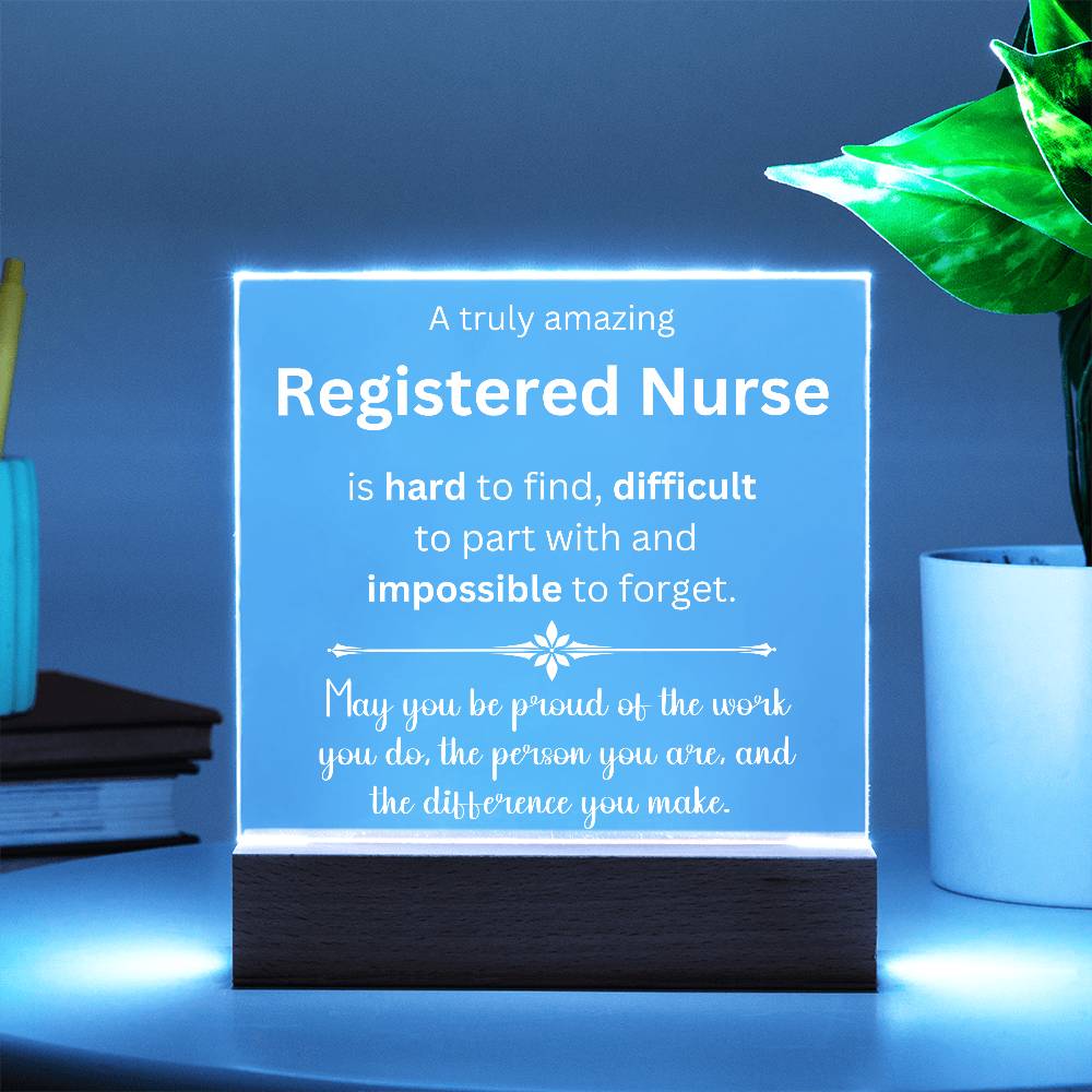 Registered Nurse Thank You Gift - Acrylic Square Plaque