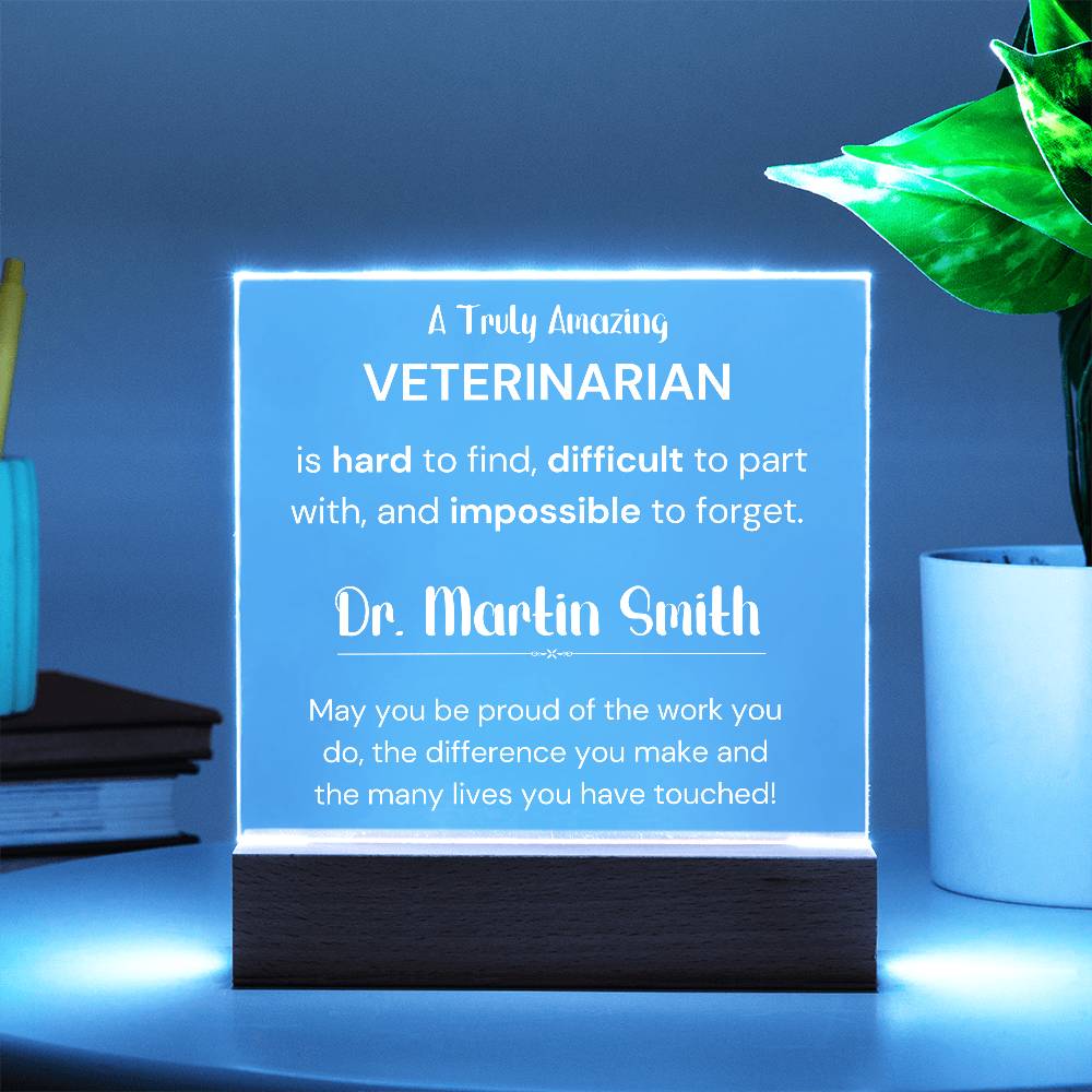 Gift For Veterinarian Personalized Acrylic Plaque