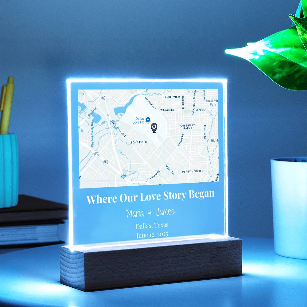 Acrylic Plaque Maps White