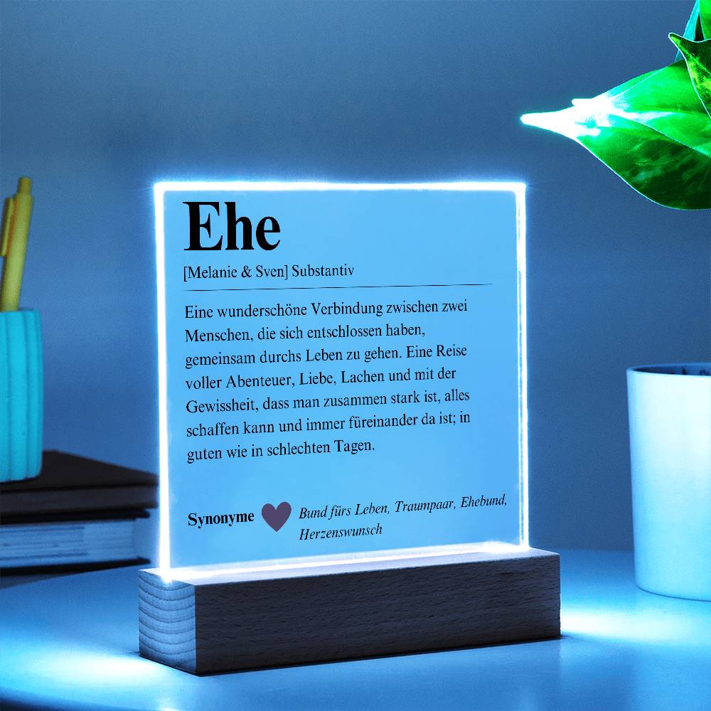 Definition Ehe Poster Acryl Platte 1