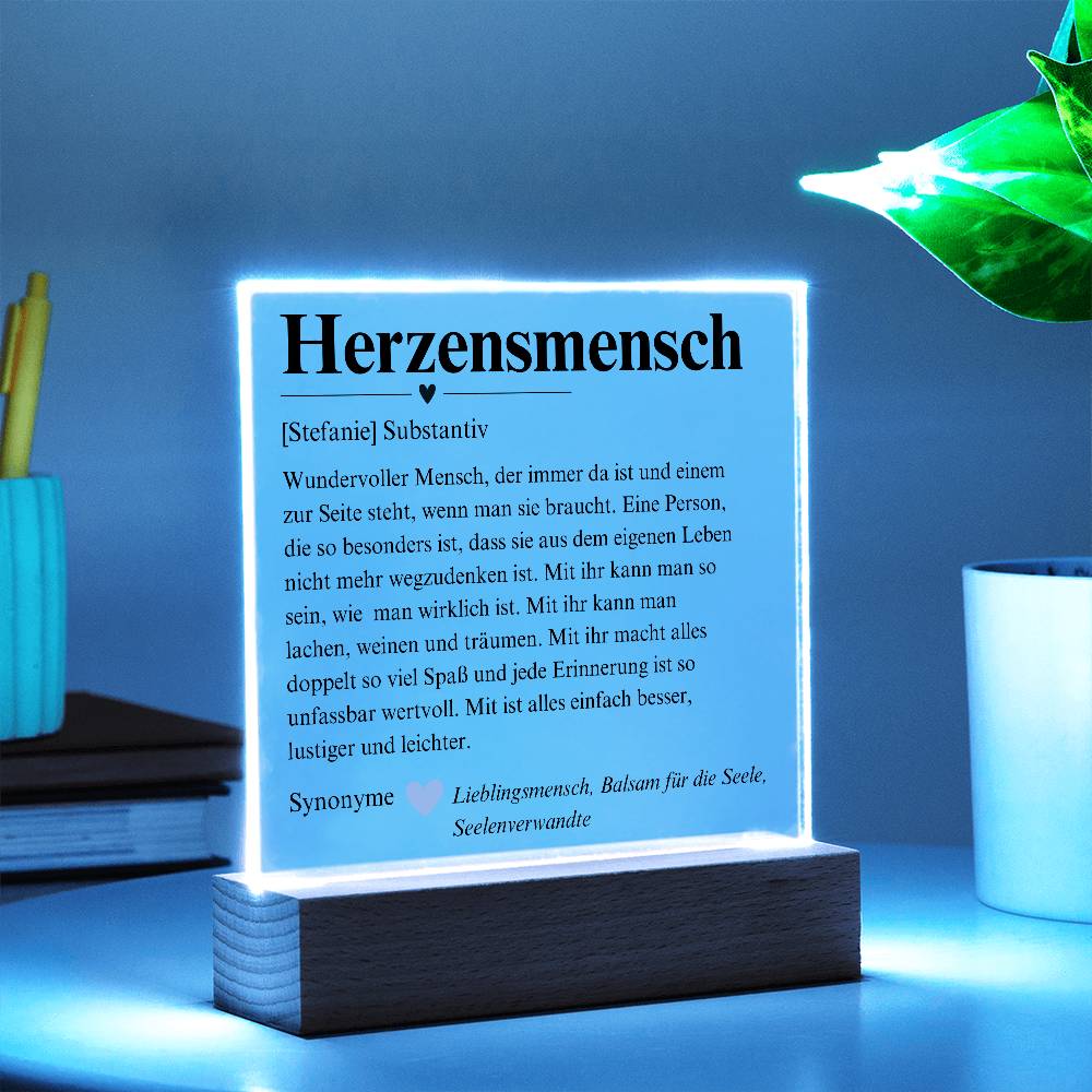 Herzensmensch Definition Deko Platte 3