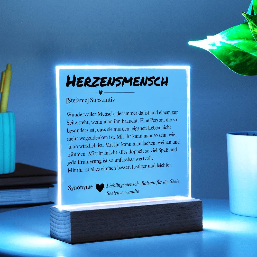 Herzensmensch Definition Poster Acryl Platte Deko 5