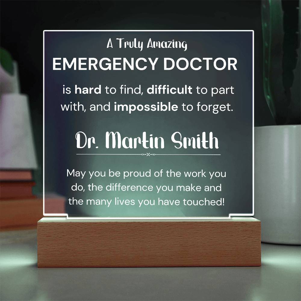 Gift For Emergency Doctor Personalized Acrylic Plaque