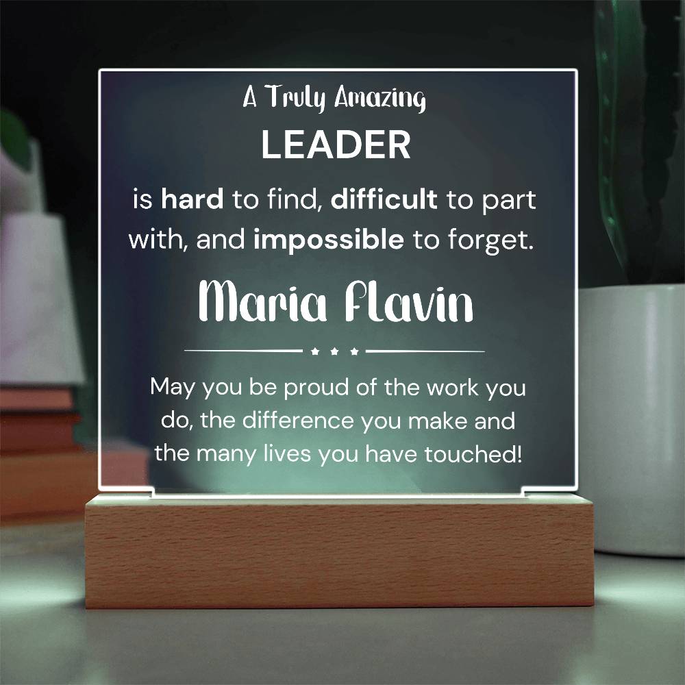 A Truly Amazing  Leader - Acrylic Plaque Personalized With Custom Name