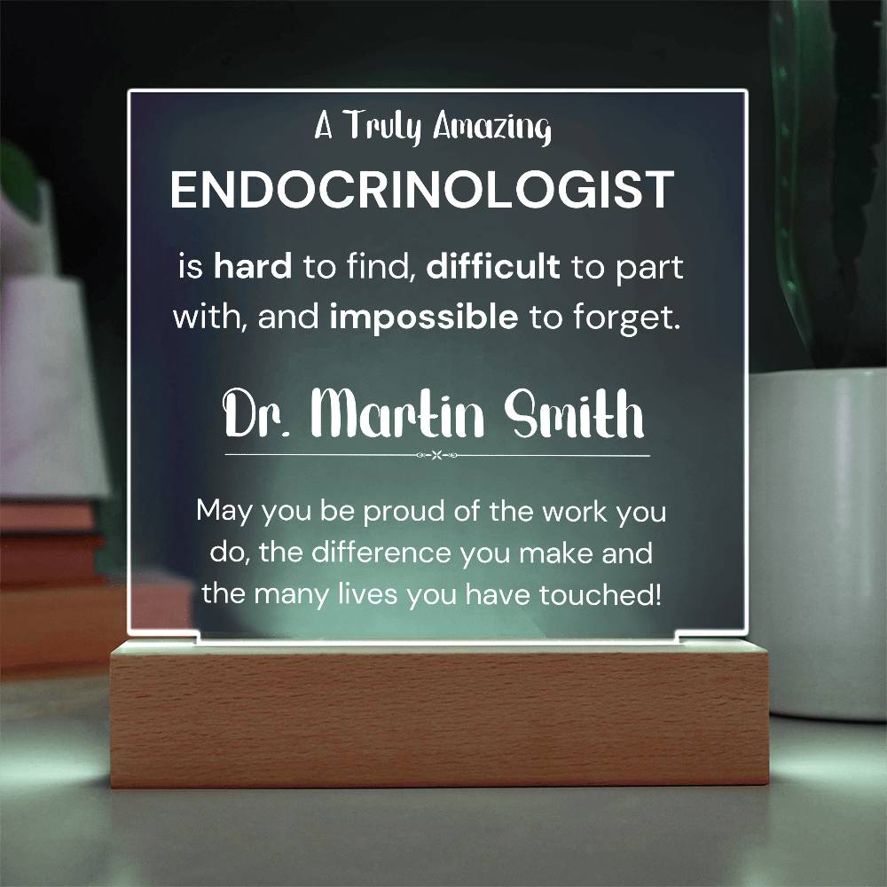 Gift For Endocrinologist Personalized Acrylic Plaque