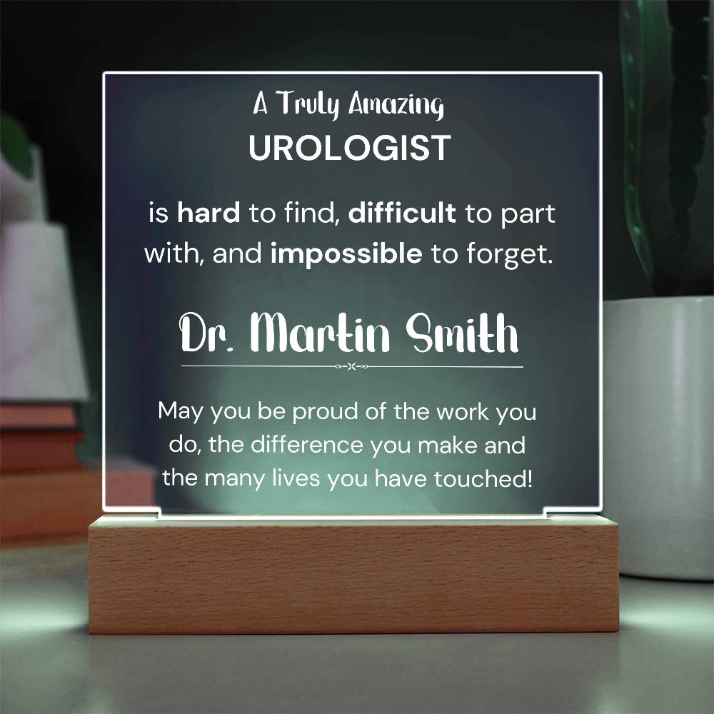 Gift For Urologist Personalized Acrylic Plaque