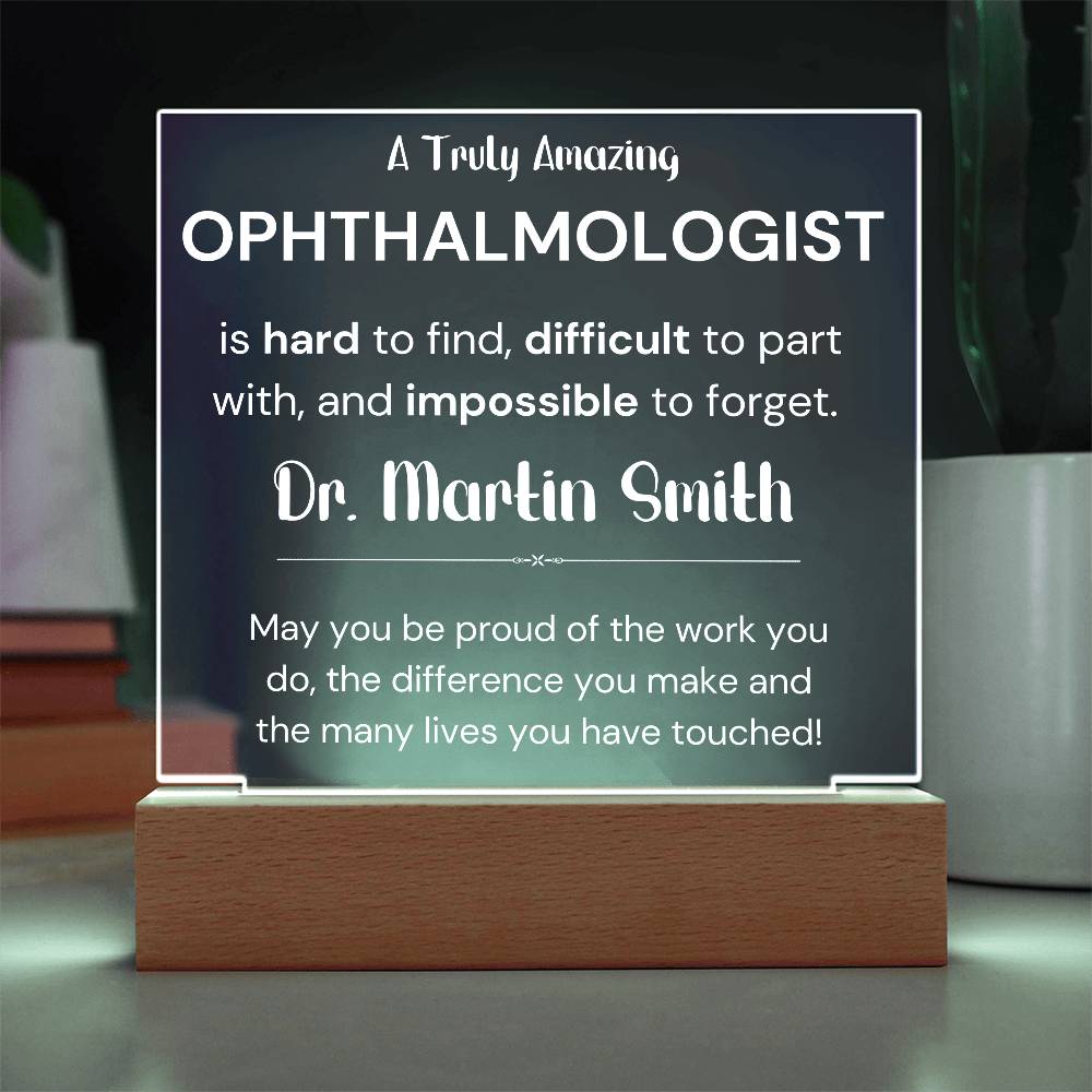 Gift For Ophthalmologist Personalized Acrylic Plaque