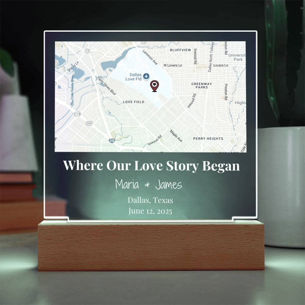 Acrylic Plaque Maps White