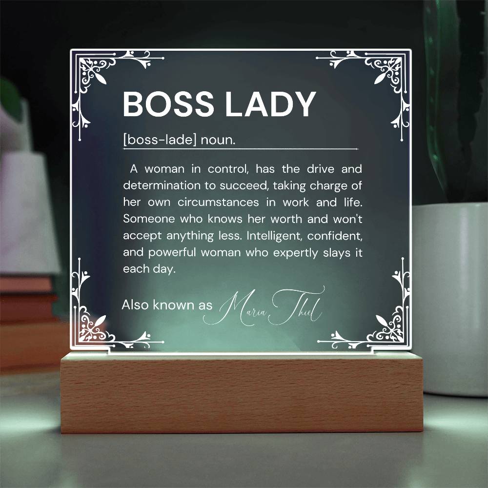 Personalized Boss Lady Definition Acrylic Plaque