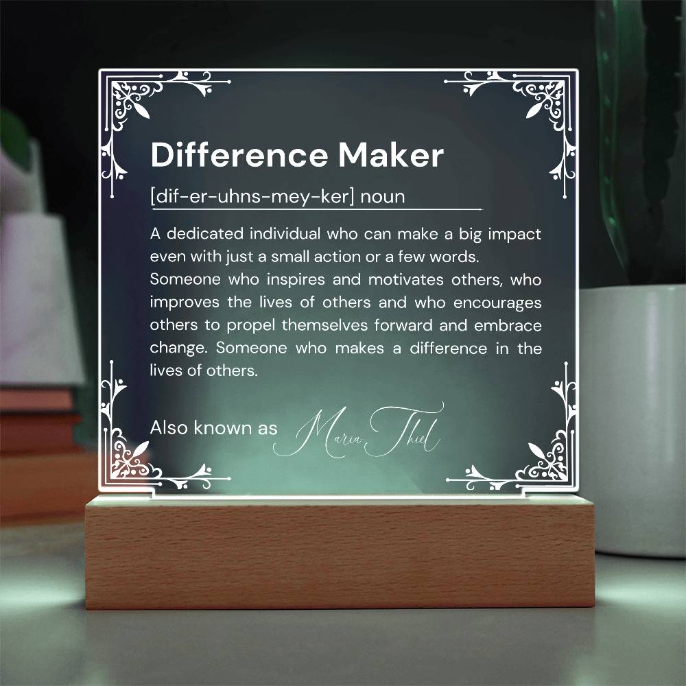 Personalized Difference Maker Definition Plaque