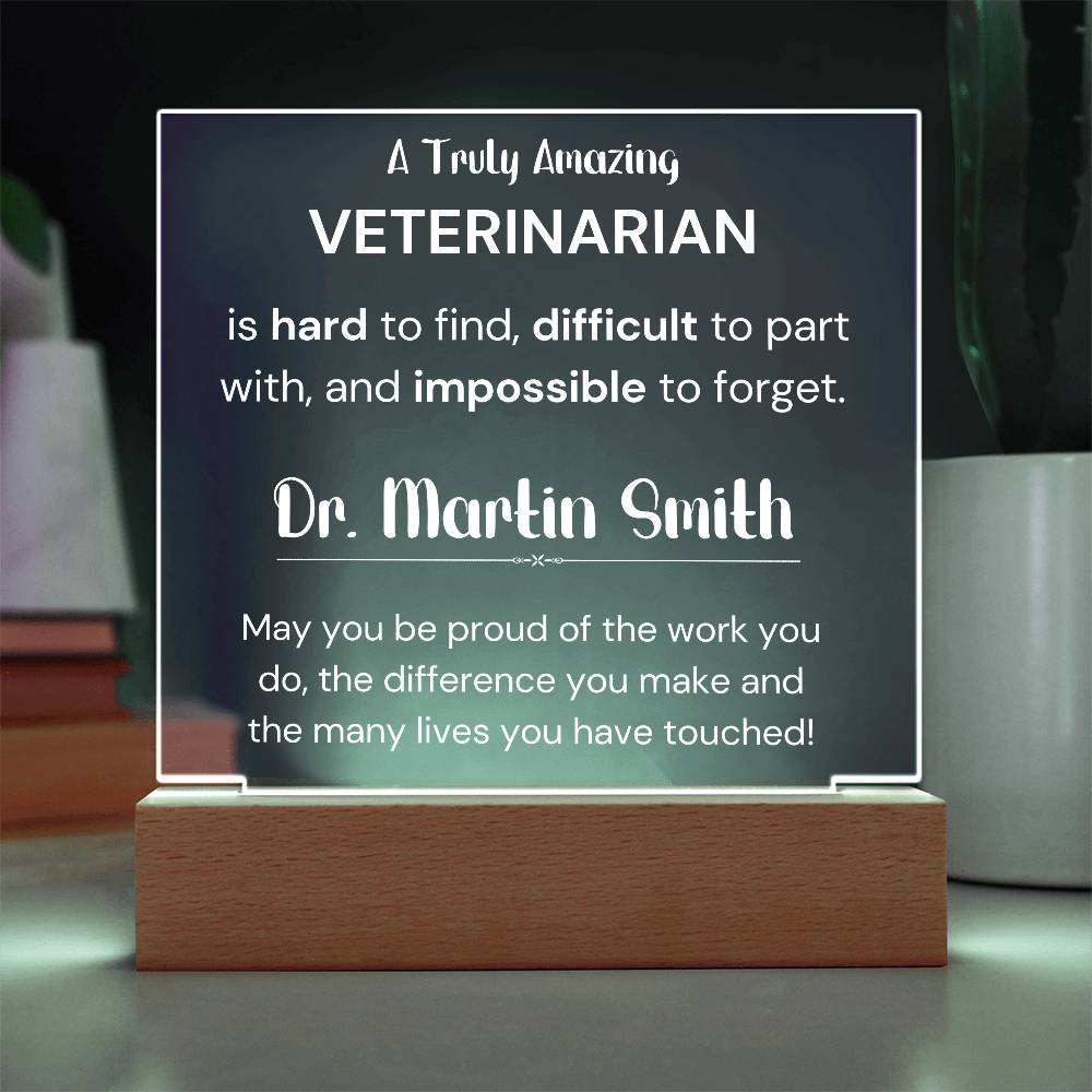 Gift For Veterinarian Personalized Acrylic Plaque
