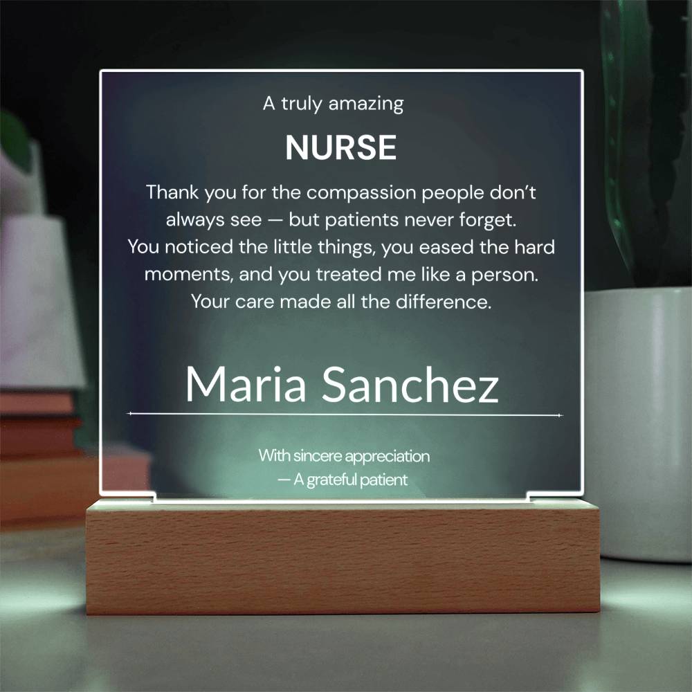 Nurse Thank You Gift Acrylic Plaque Personalized