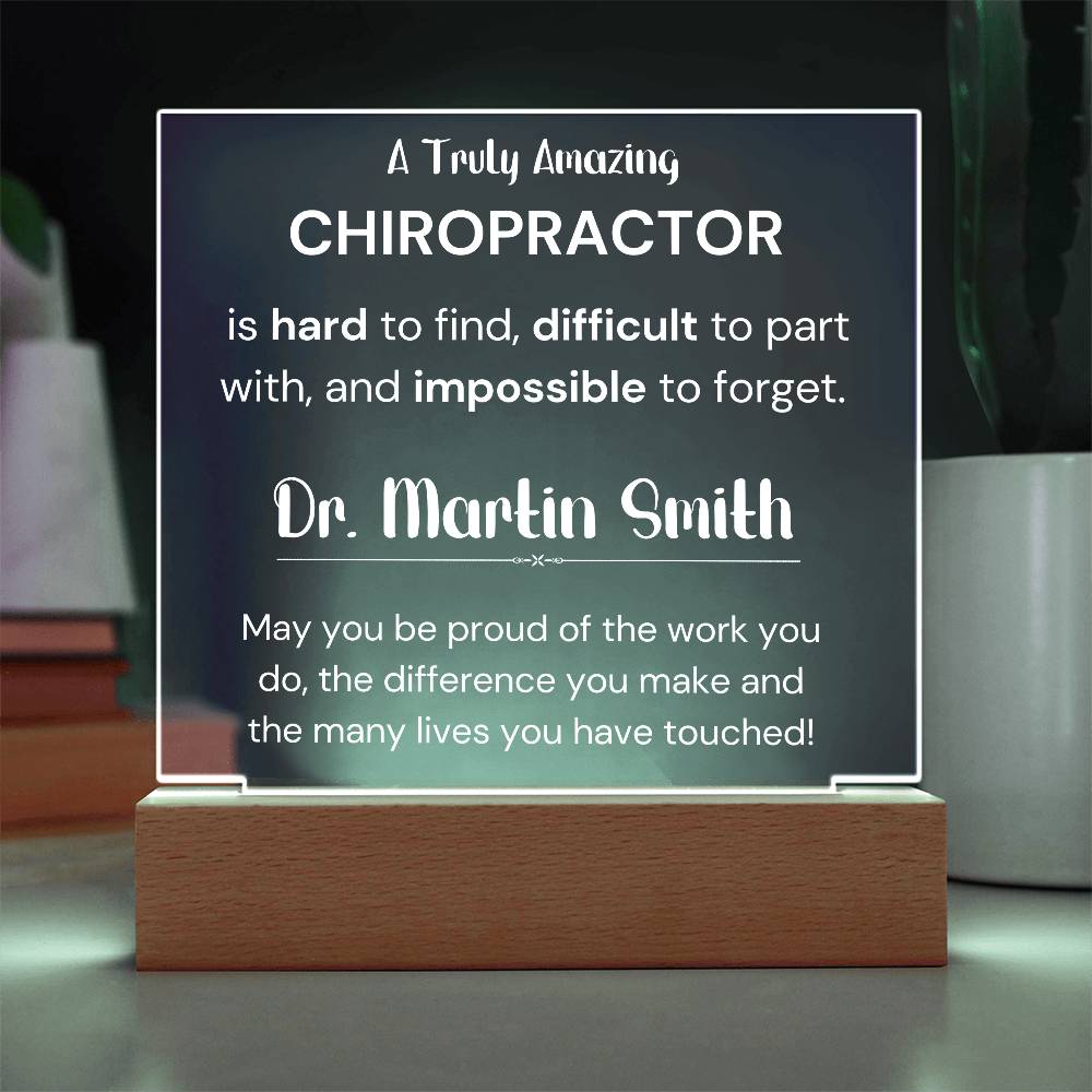 Gift For Chiropractor Personalized Acrylic Plaque