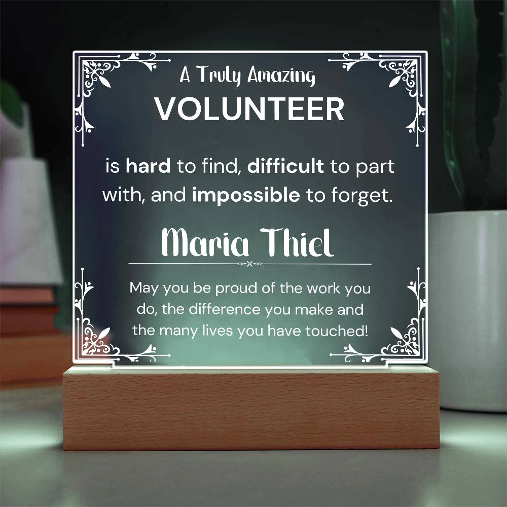 Gift For Volunteer Personalized Acrylic Plaque 1