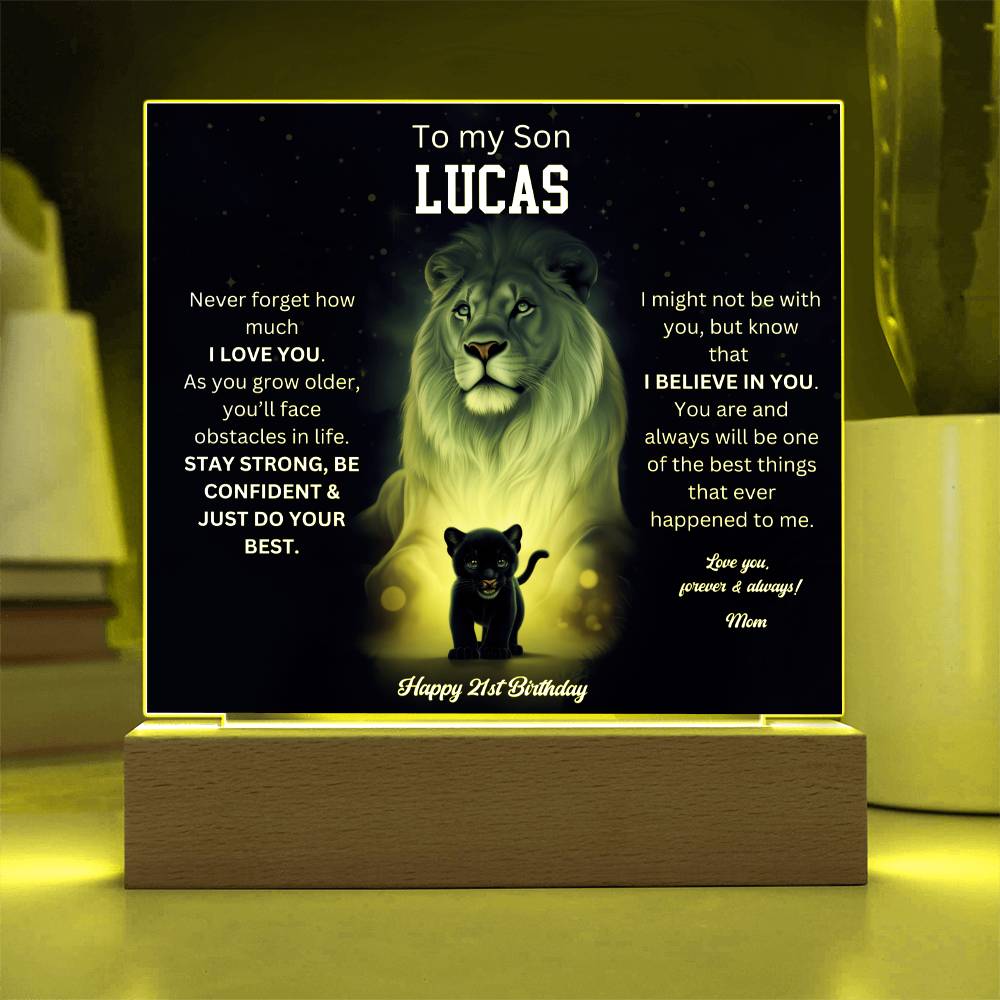 21st Birthday Gift To My Son Acrylic Plaque