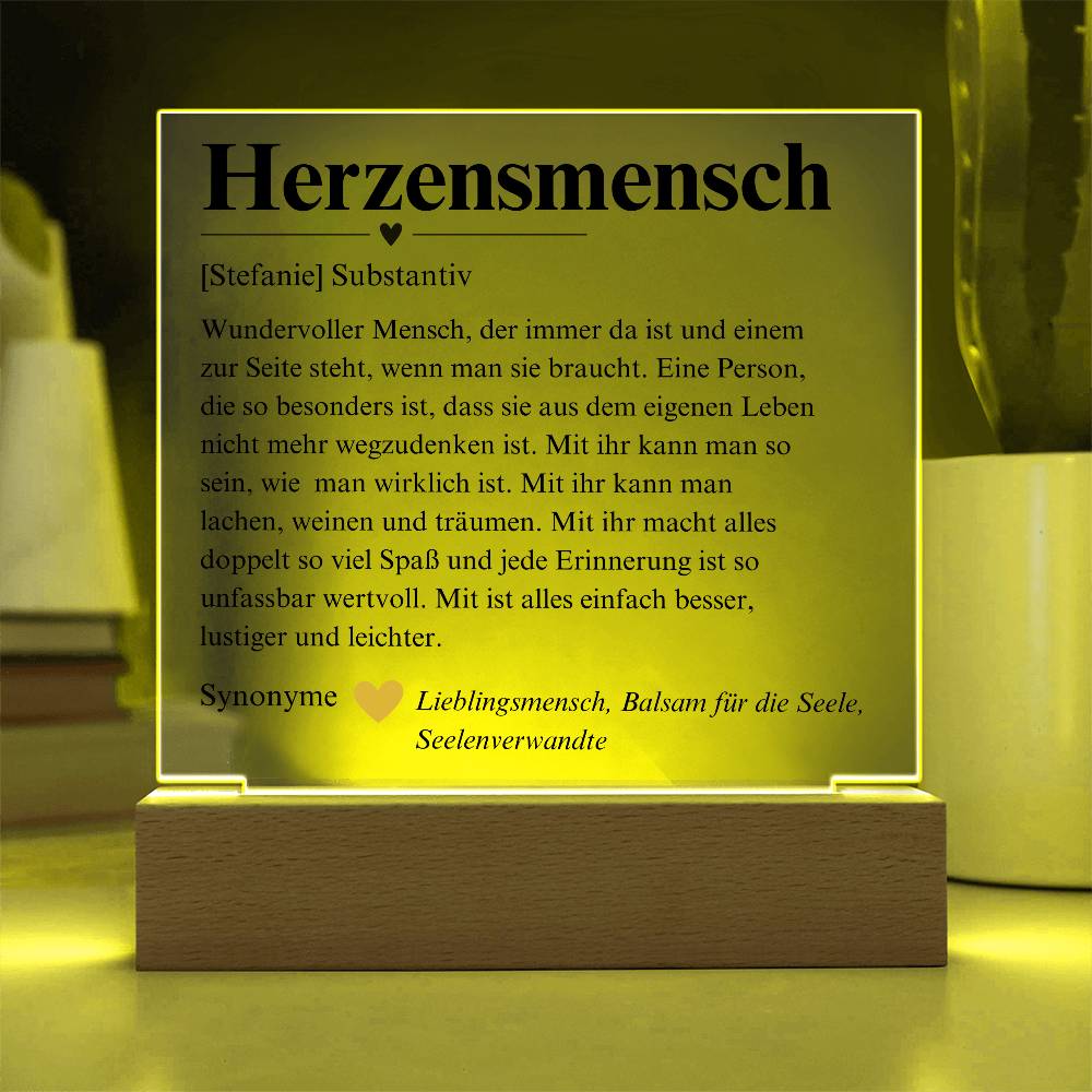 Herzensmensch Definition Deko Platte 3
