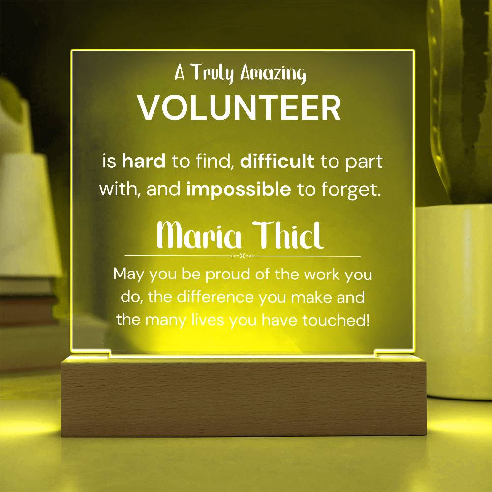 Gift For Volunteer Personalized Acrylic Plaque