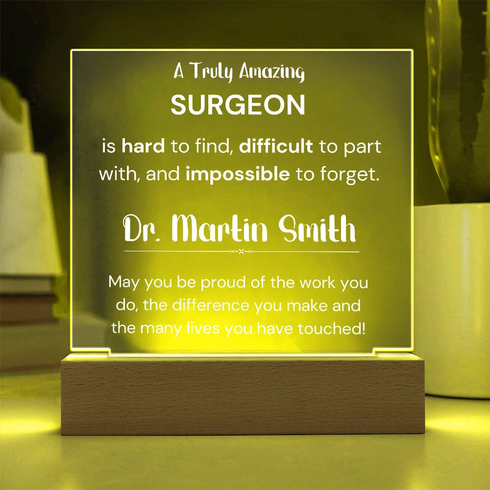 Gift For Surgeon Personalized Acrylic Plaque