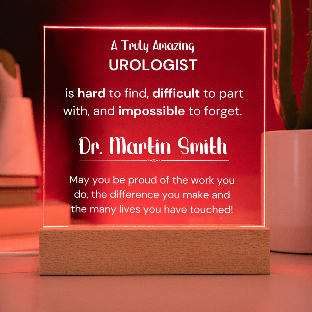 Gift For Urologist Personalized Acrylic Plaque