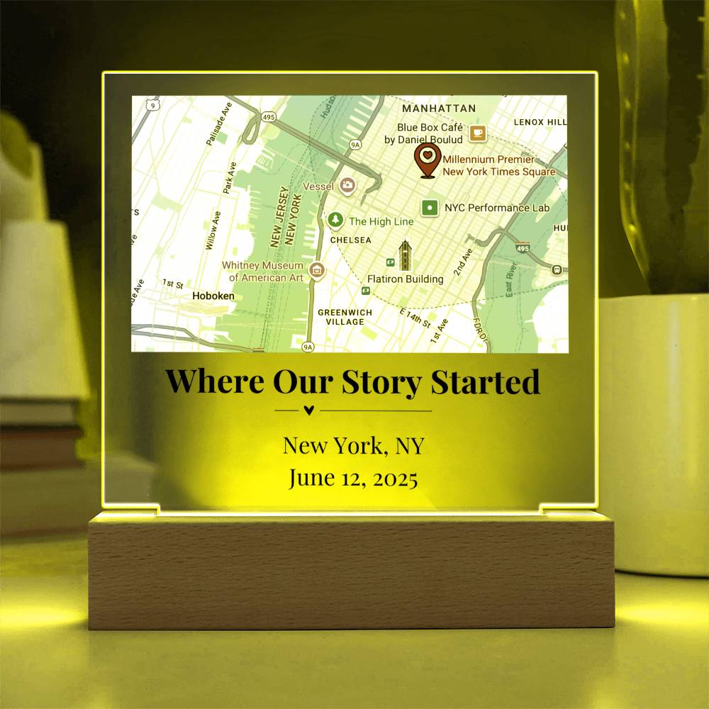 Personalized Where We Met Map Acrylic Plaque New York 1