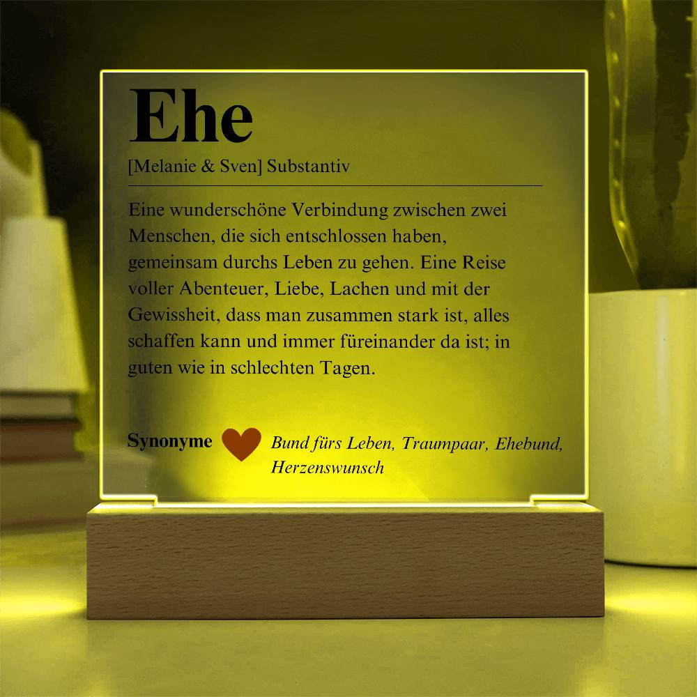 Definition Ehe Poster Acryl Platte 1