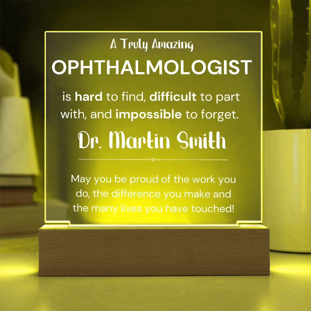 Gift For Ophthalmologist Personalized Acrylic Plaque