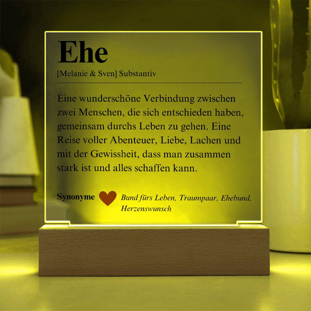 Definition Ehe Poster Acryl Platte 2