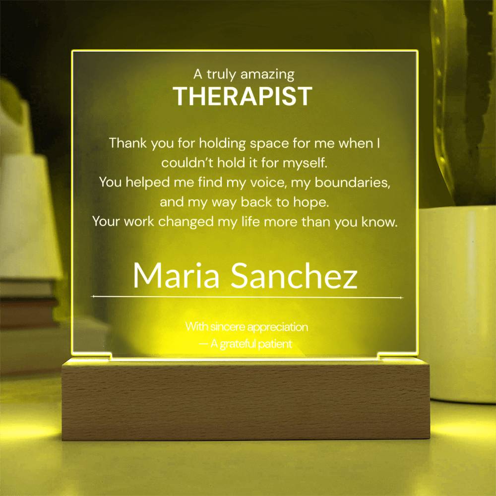 Therapist Thank You Acrylic Plaque Personalized