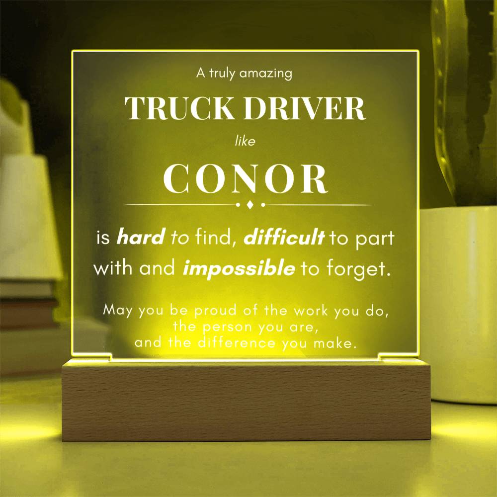 Truck Driver Gift Personalized Name LED Plaque