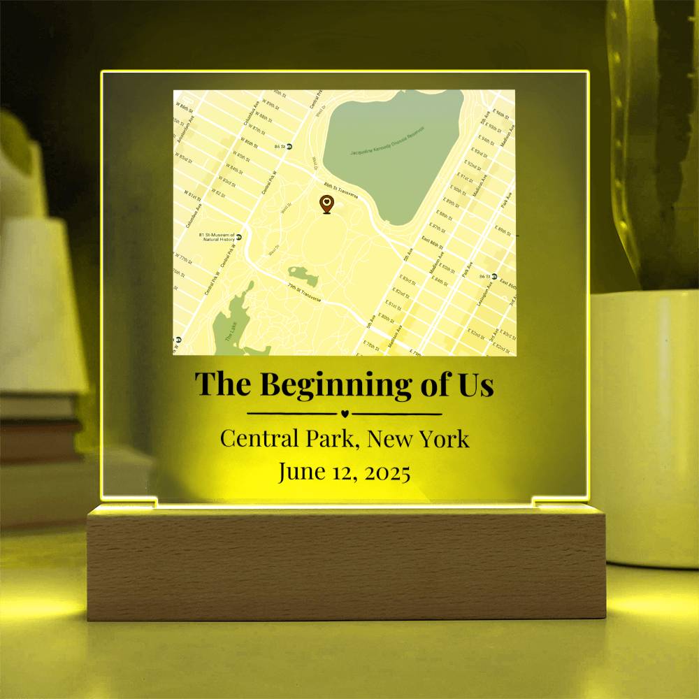 Personalized Where We Met Map Acrylic Plaque Central Park NY 2