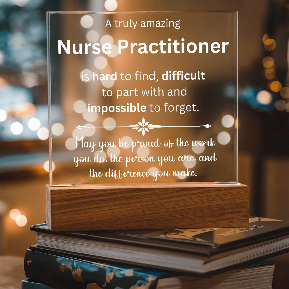 Nurse Practitioner Thank You Gift - Acrylic Square Plaque