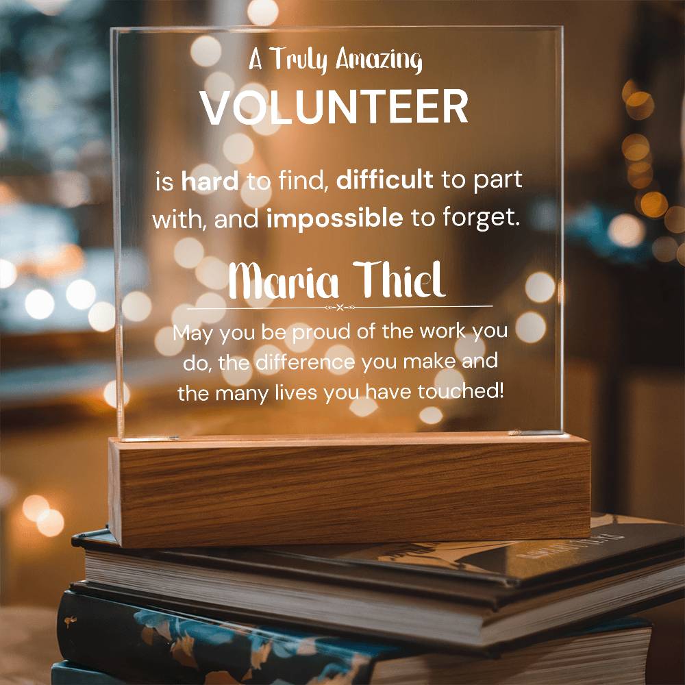 Gift For Volunteer Personalized Acrylic Plaque