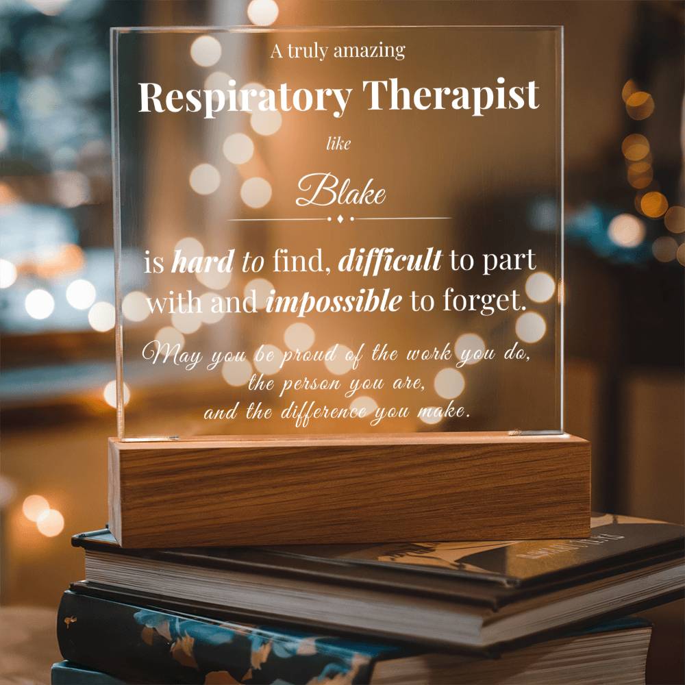 Personalized Acrylic Plaque for Respiratory Therapist
