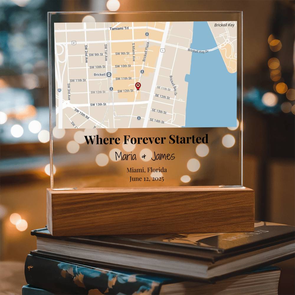 Personalized Where Forever Started Map Acrylic Plaque Miami Florida