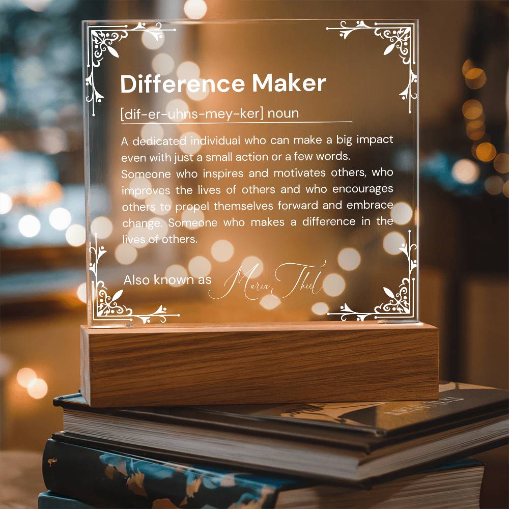 Personalized Difference Maker Definition Plaque