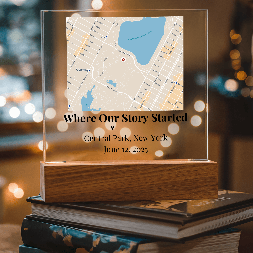 Personalized Where We Met Map Acrylic Plaque Central Park NY 1