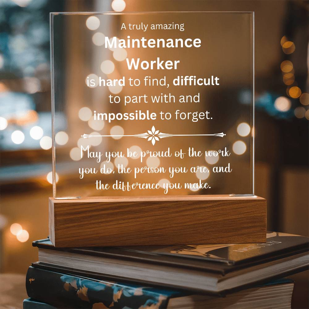 Maintenance Worker Gift - Acrylic Square Plaque