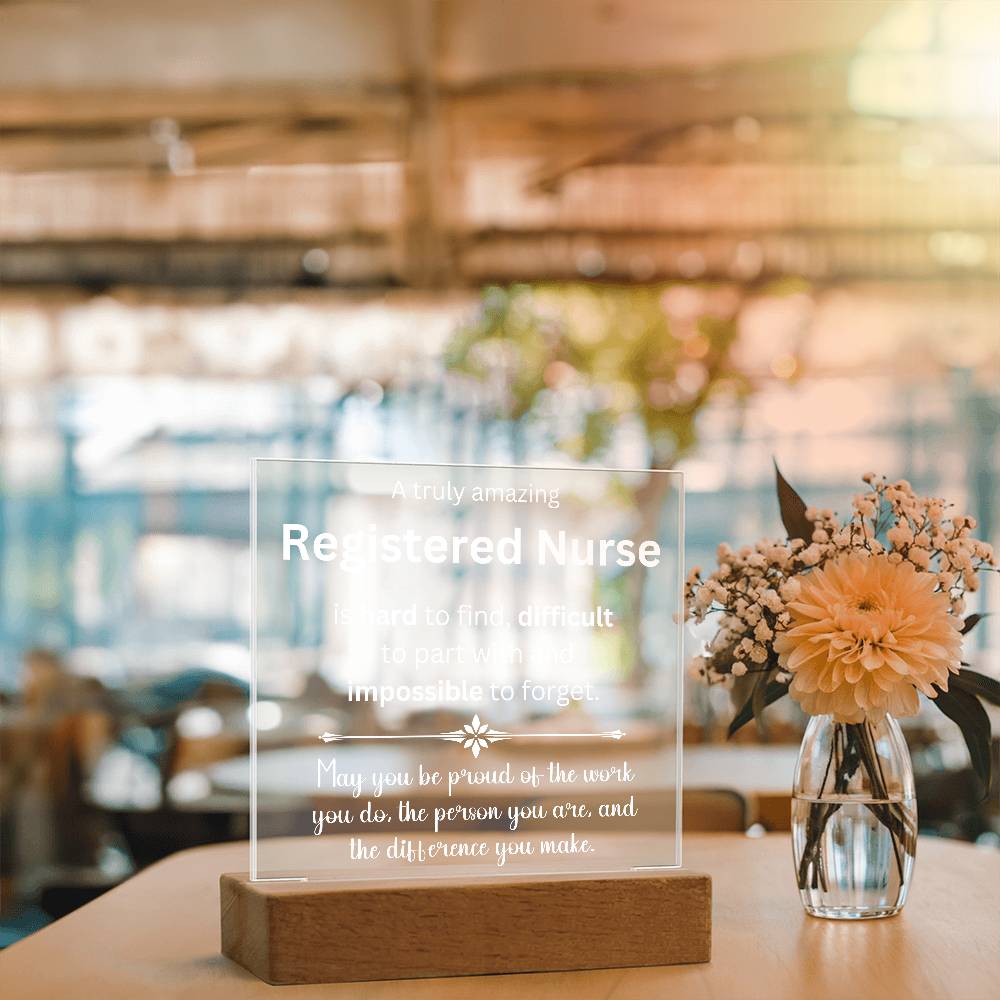 Registered Nurse Thank You Gift - Acrylic Square Plaque