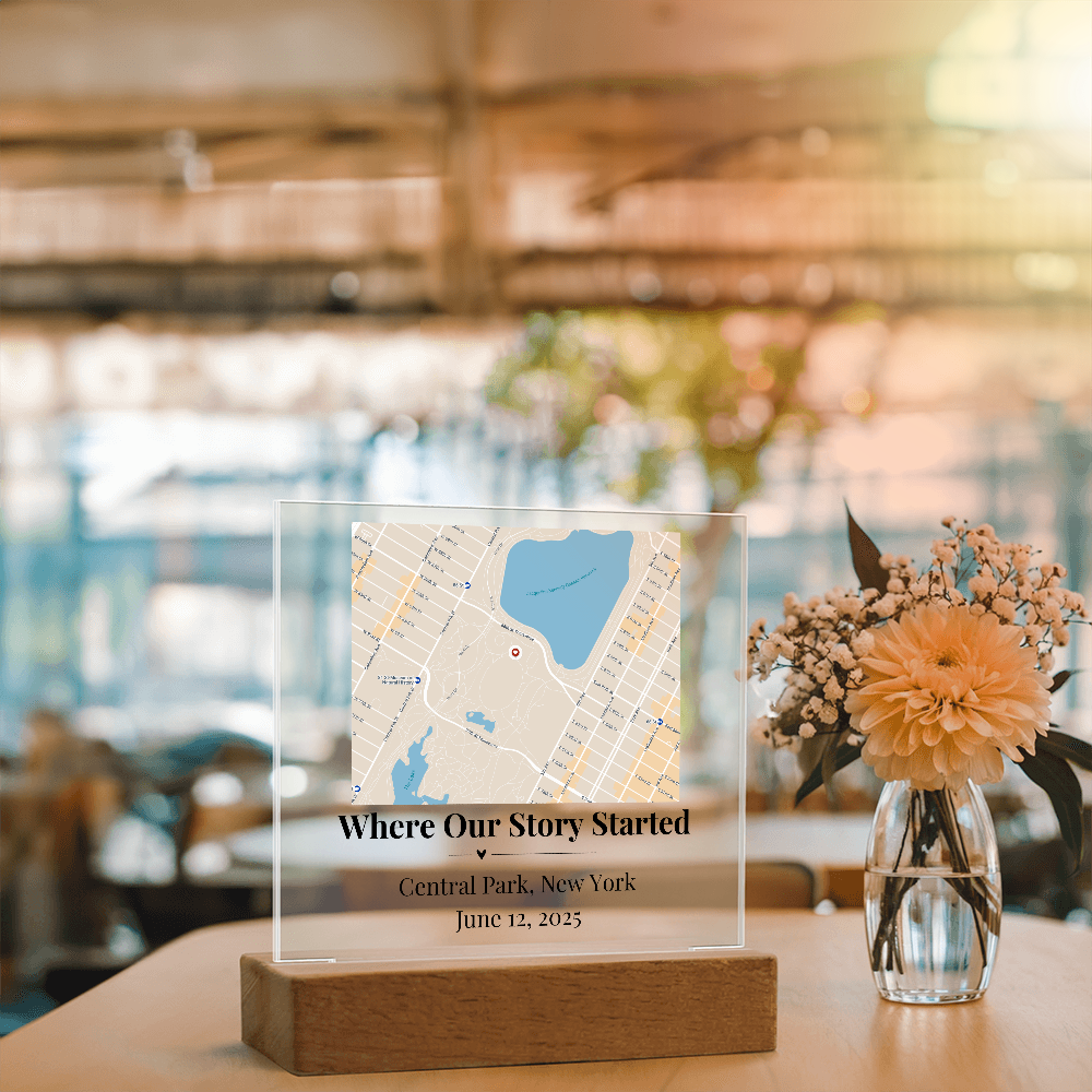 Personalized Where We Met Map Acrylic Plaque Central Park NY 1
