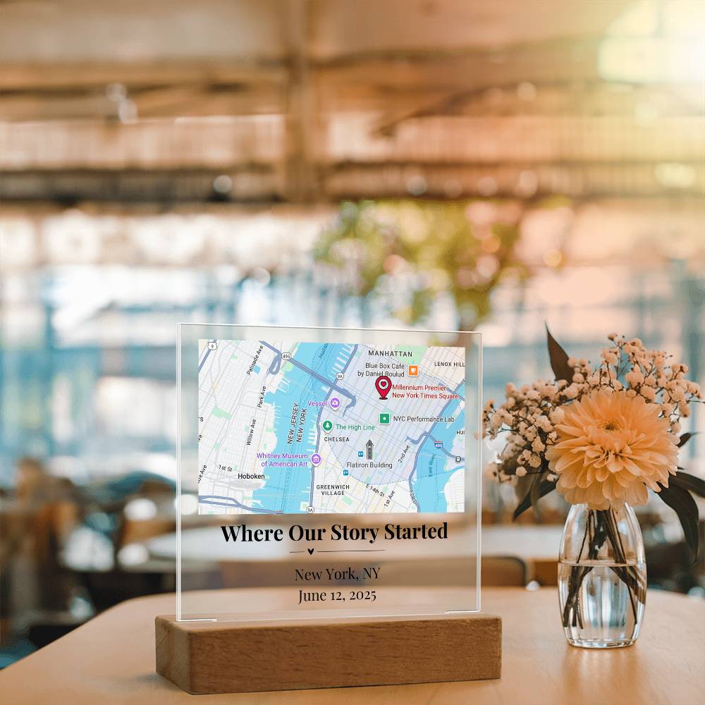 Personalized Where We Met Map Acrylic Plaque New York 1