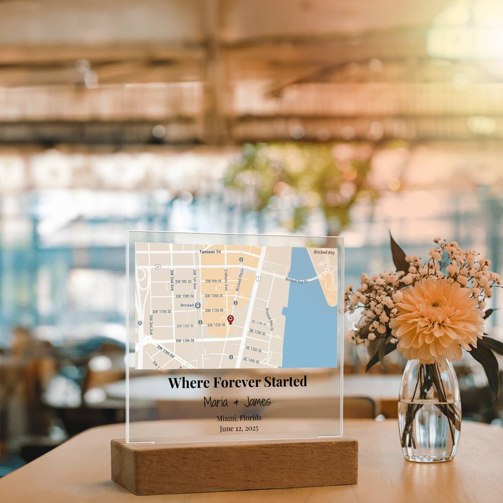 Personalized Where Forever Started Map Acrylic Plaque Miami Florida